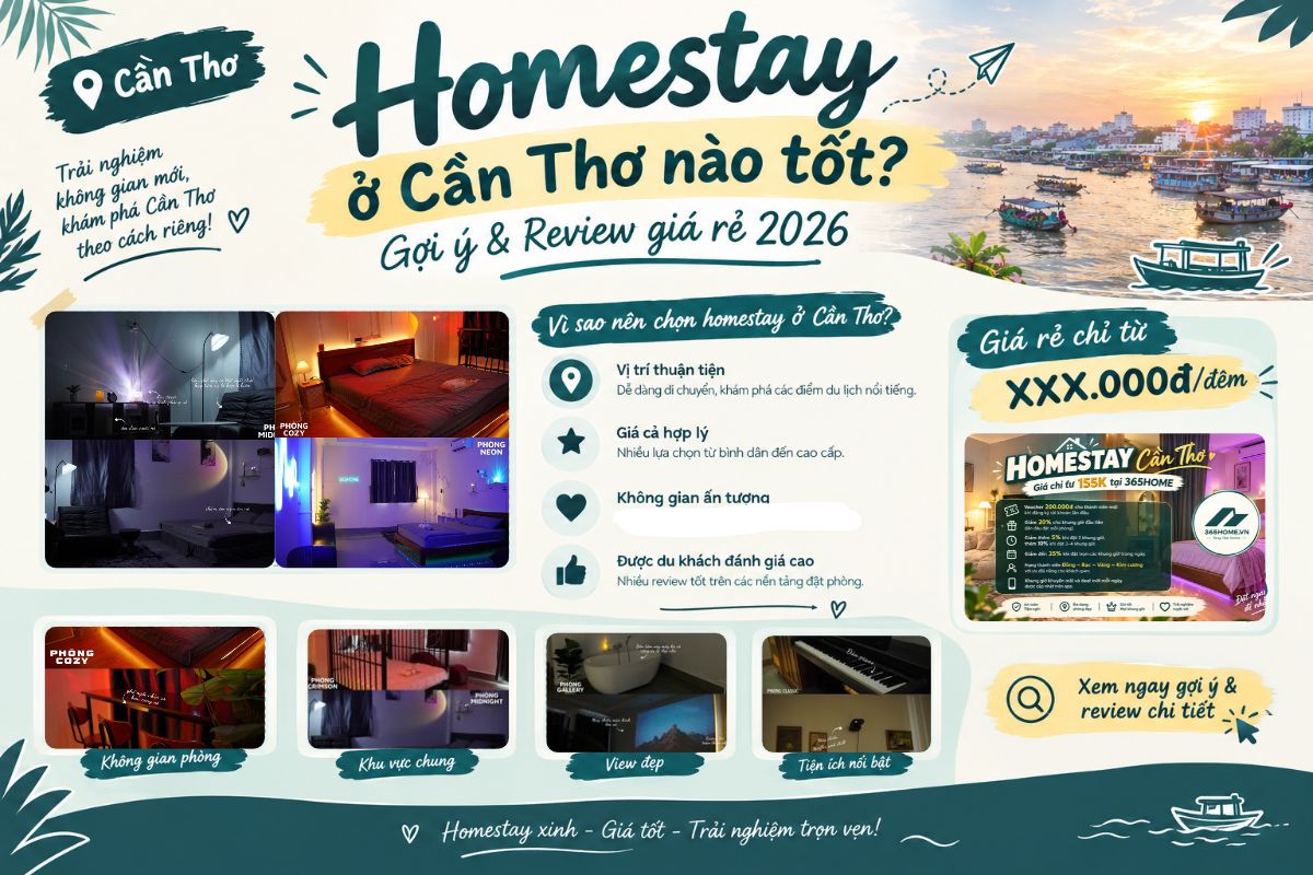 Homestay ở Cần Thơ nào tốt? Gợi ý & review giá rẻ 2026