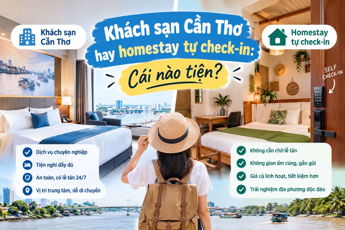 Khách sạn Cần Thơ hay homestay tự check-in: Cái nào tiện?