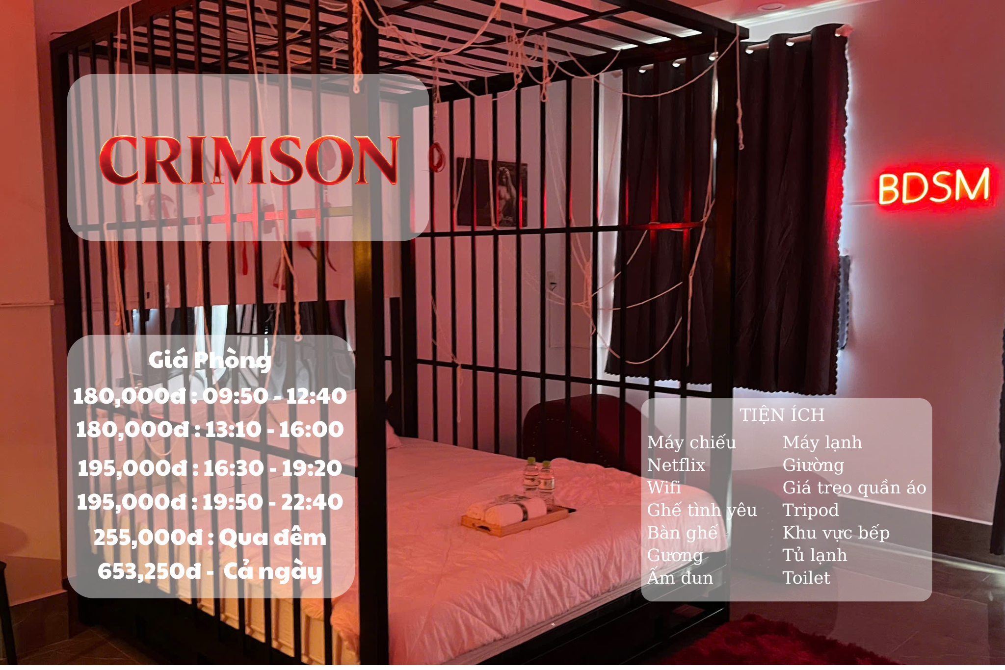 365Home – Phòng Crimson Quyến Rũ Tại Homestay Tự Check-in