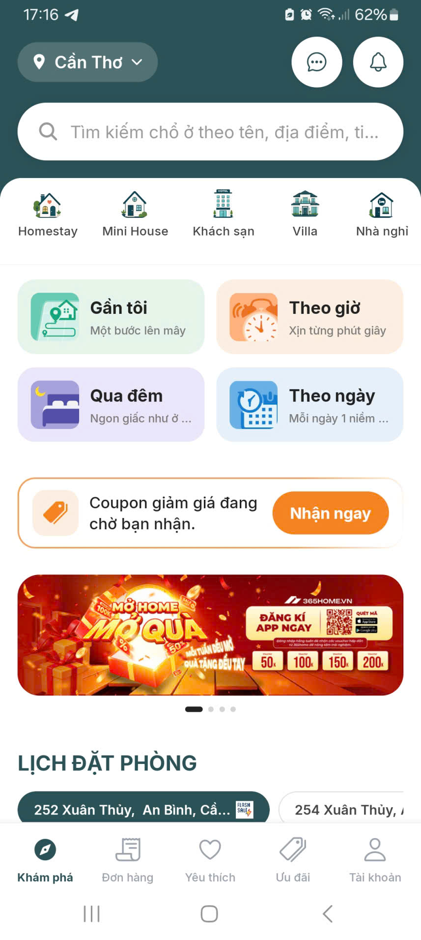 Chọn chi nhánh homestay gần bạn