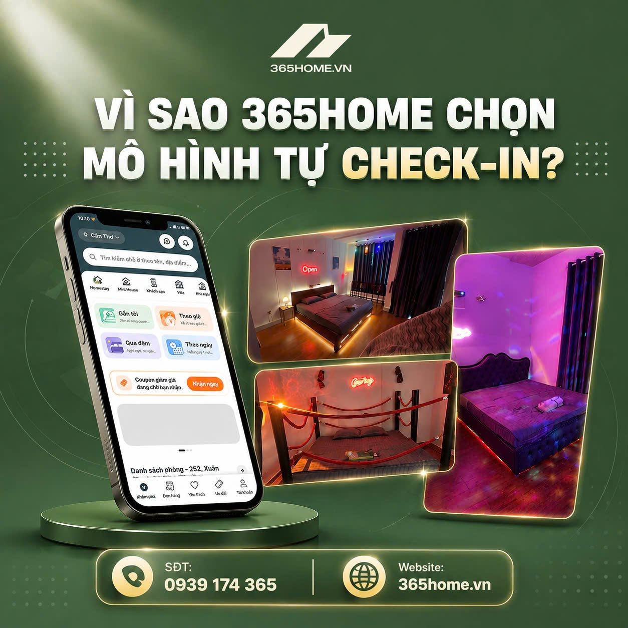 đặt phòng homestay qua app 365Home