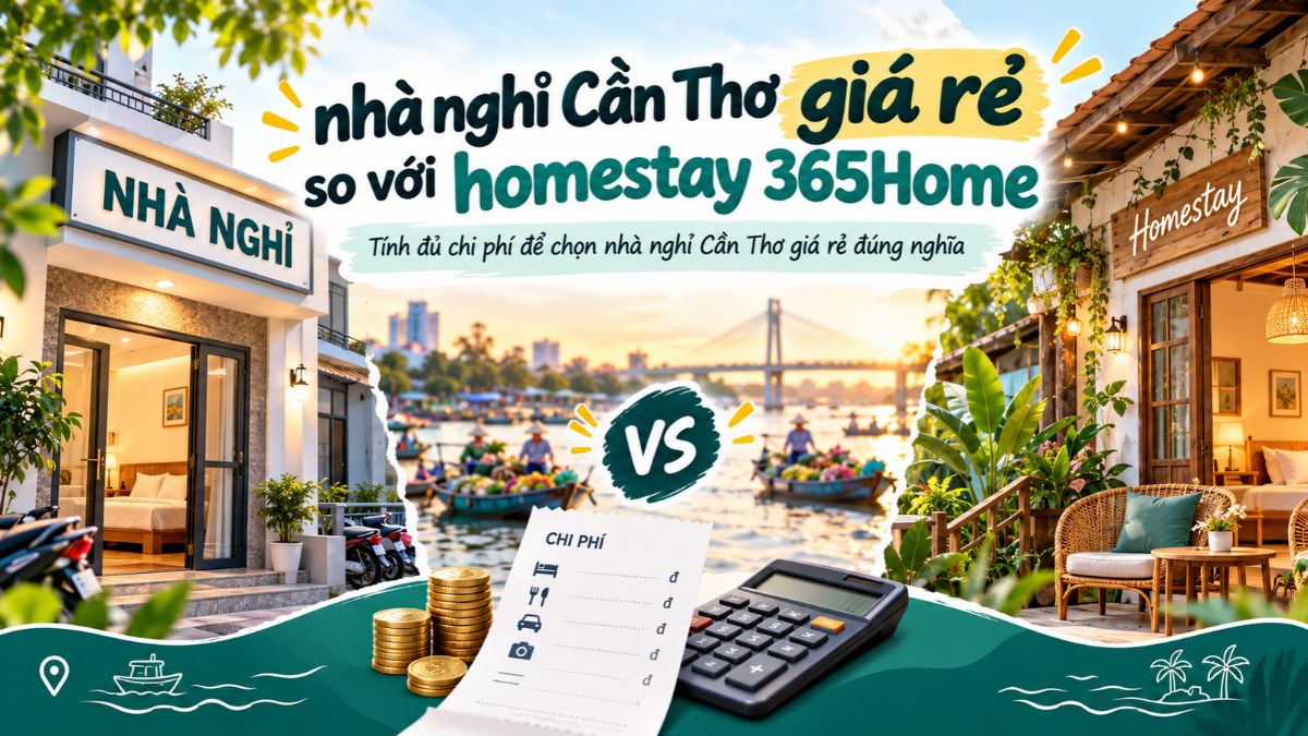 nhà nghỉ Cần Thơ giá rẻ so với homestay 365Home