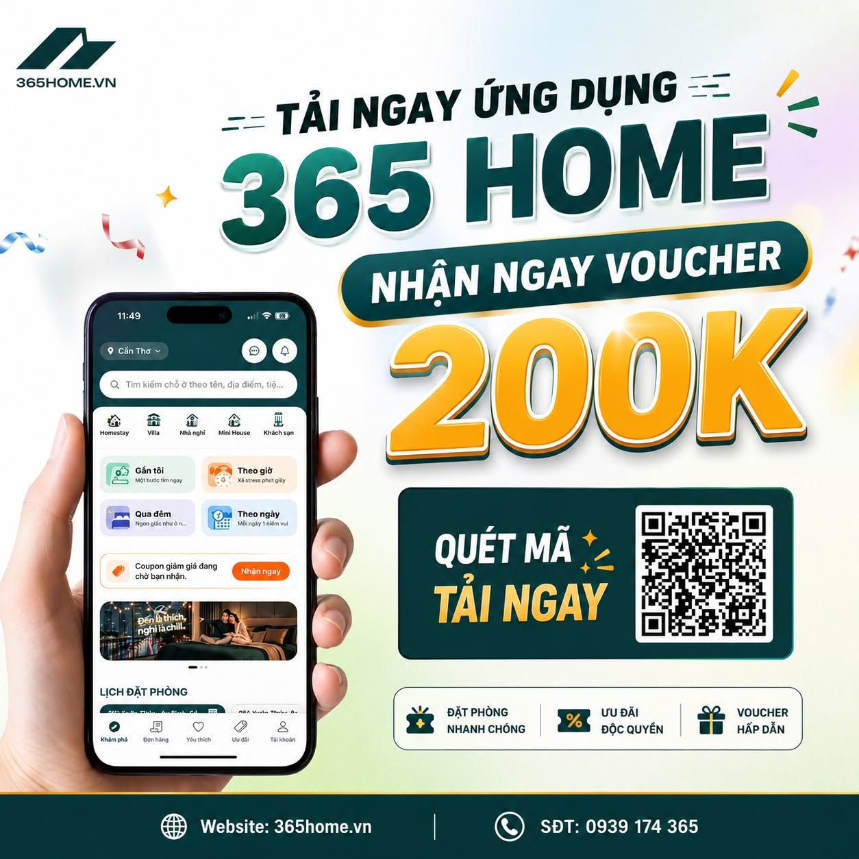 Ưu đãi hấp dẫn khi đặt phòng homestay qua app 365Home