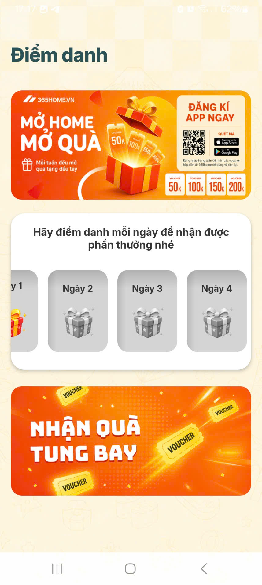 Điểm danh nhận voucher